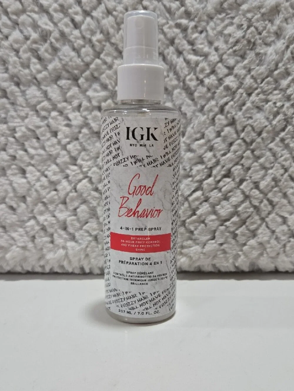 GK Good Behavior 4-in-1 Prep Spray — White with Pink Accent